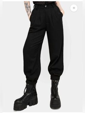 NWT DISTURBIA Dianne Embroidered Balloon Trousers Pants Black Size 16
